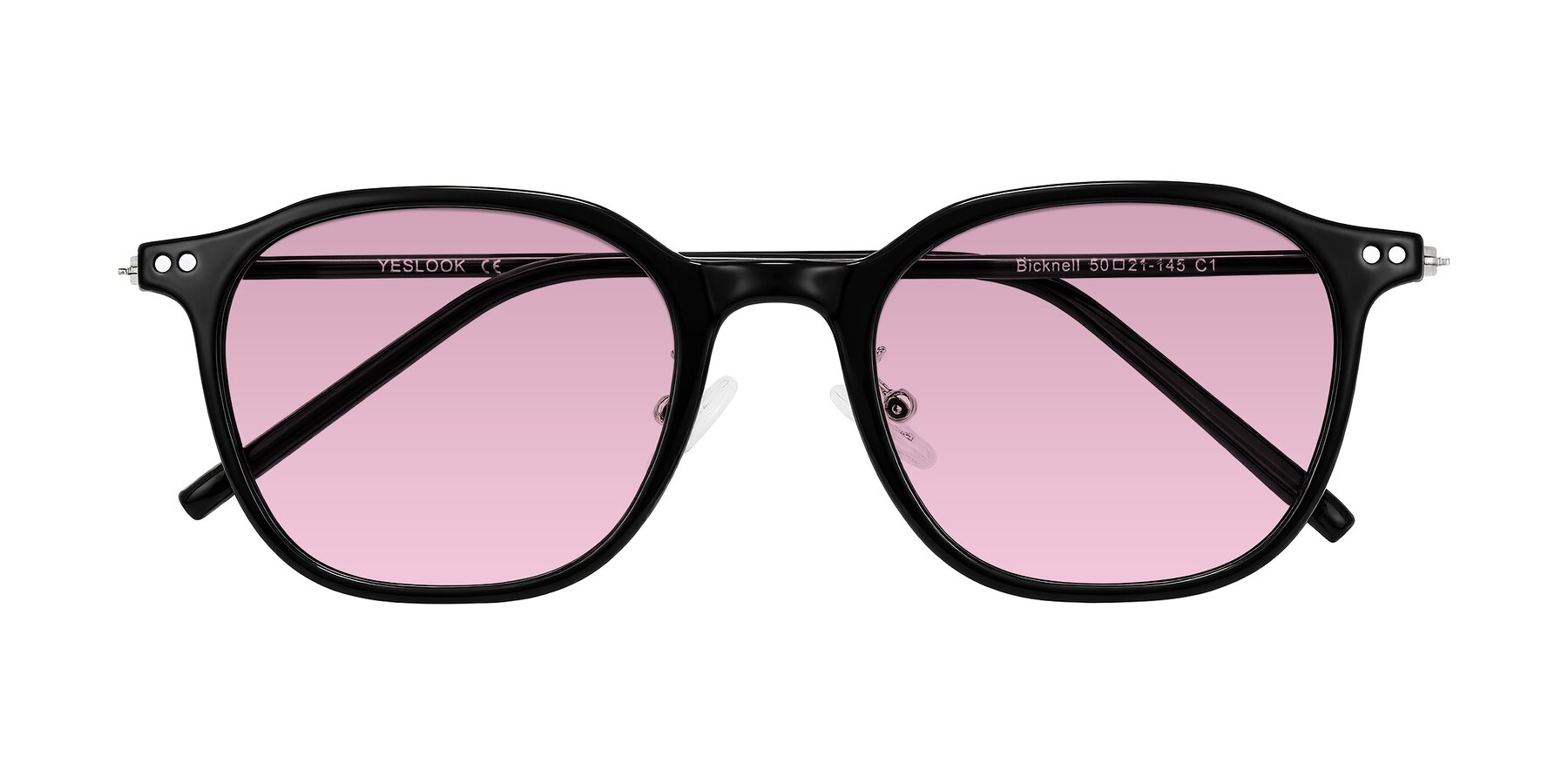 Folded Front of Bicknell in Black with Light Wine Tinted Lenses