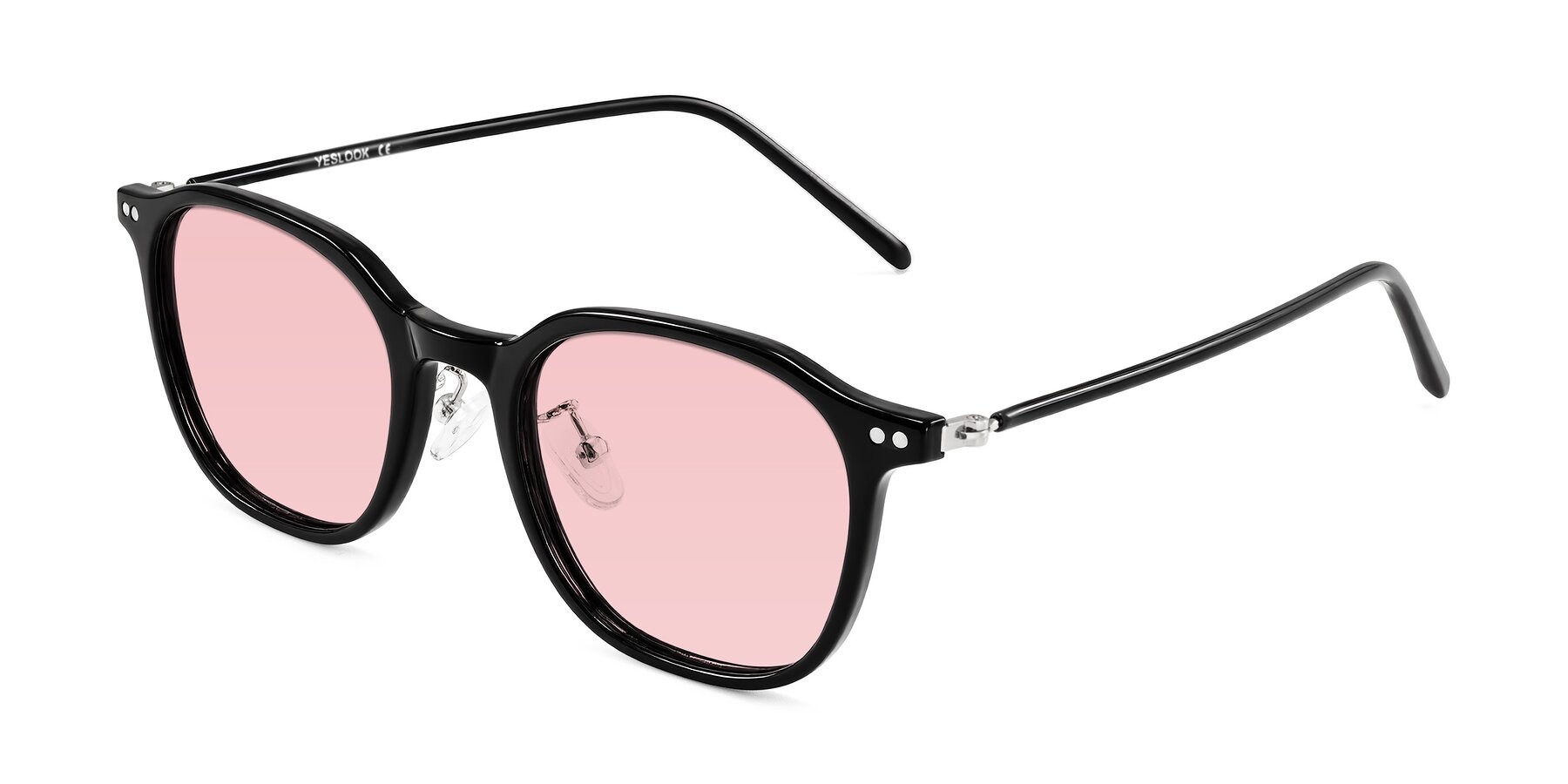 Angle of Bicknell in Black with Light Garnet Tinted Lenses