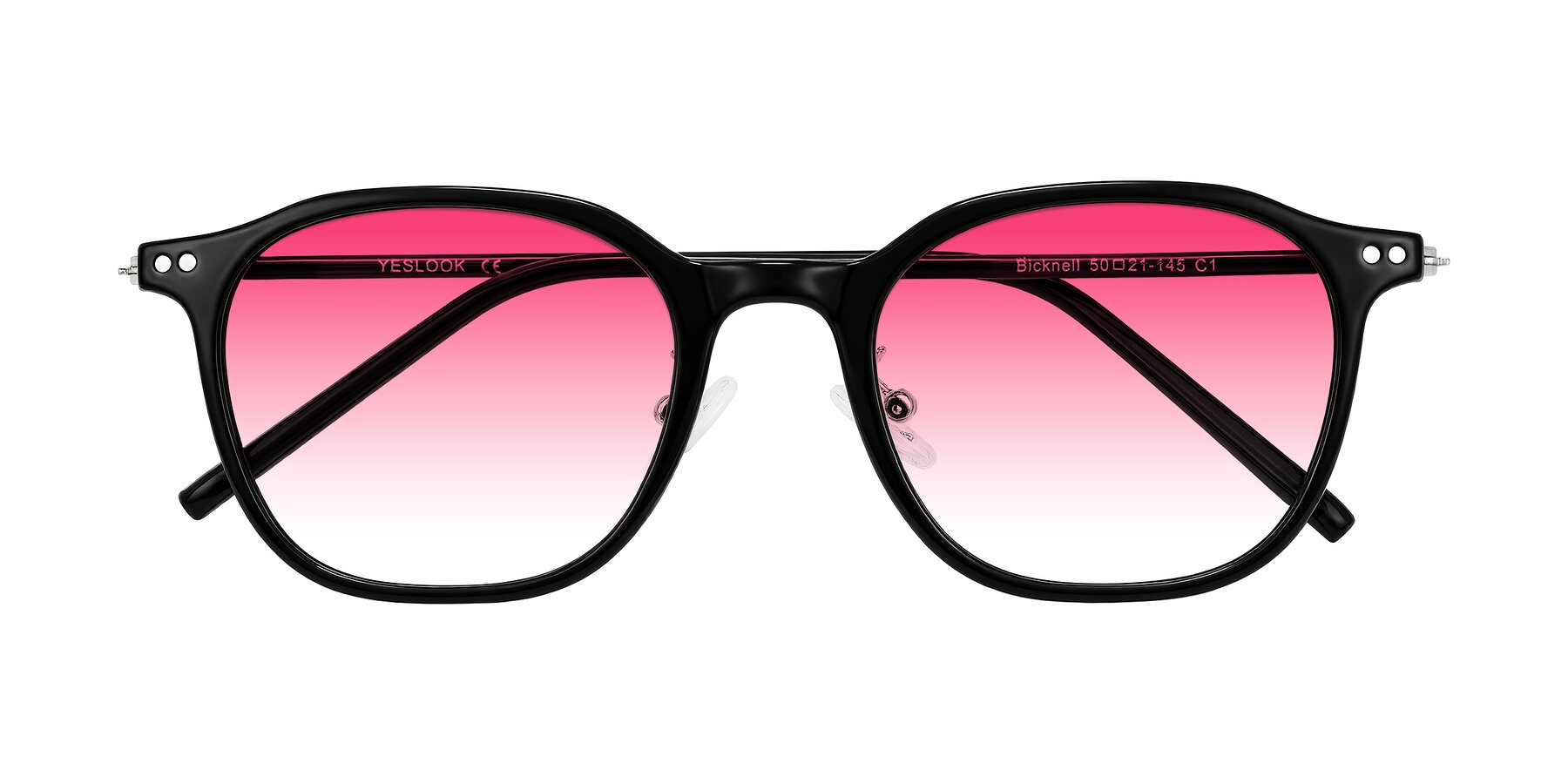 Folded Front of Bicknell in Black with Pink Gradient Lenses
