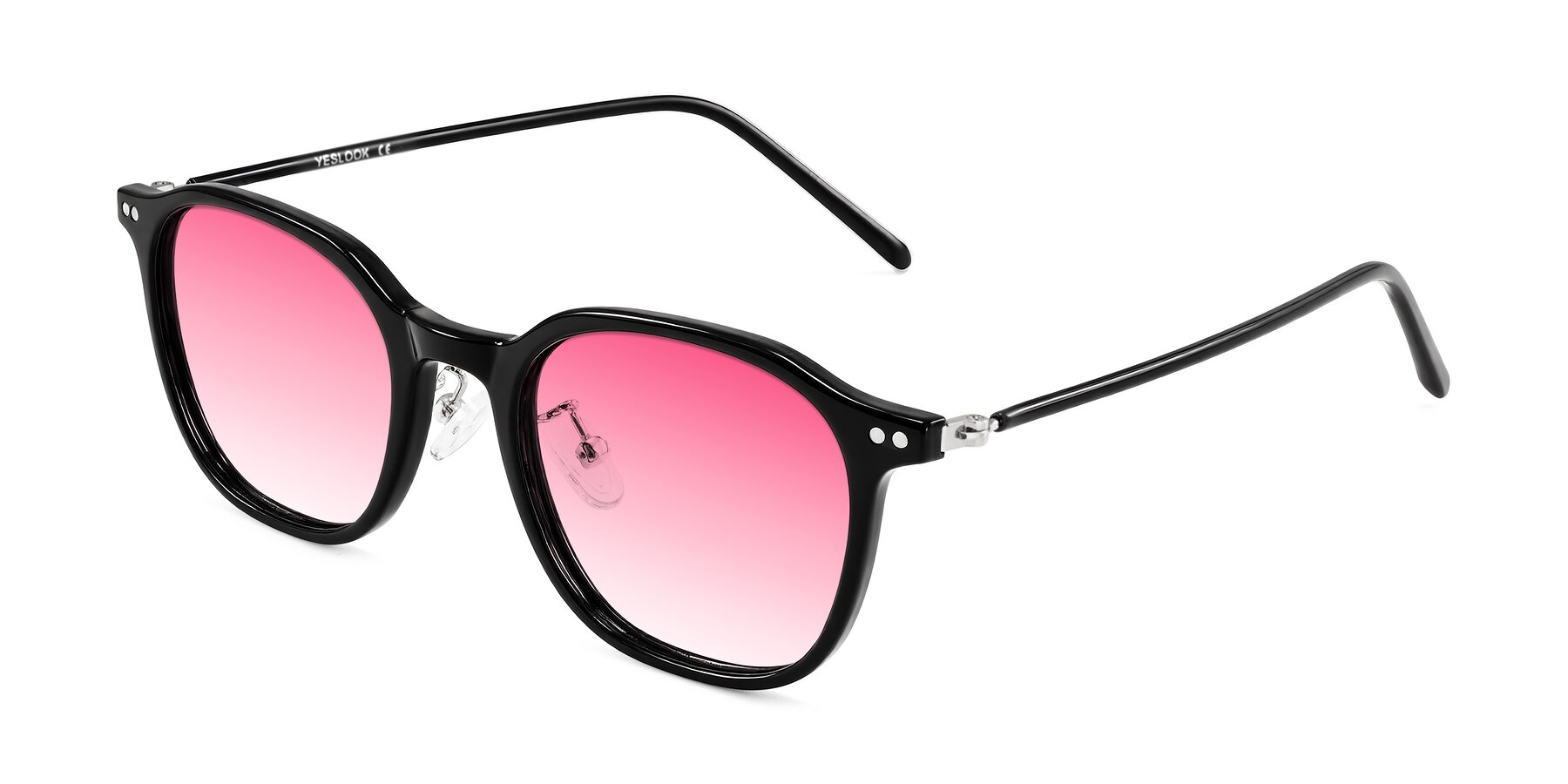 Angle of Bicknell in Black with Pink Gradient Lenses
