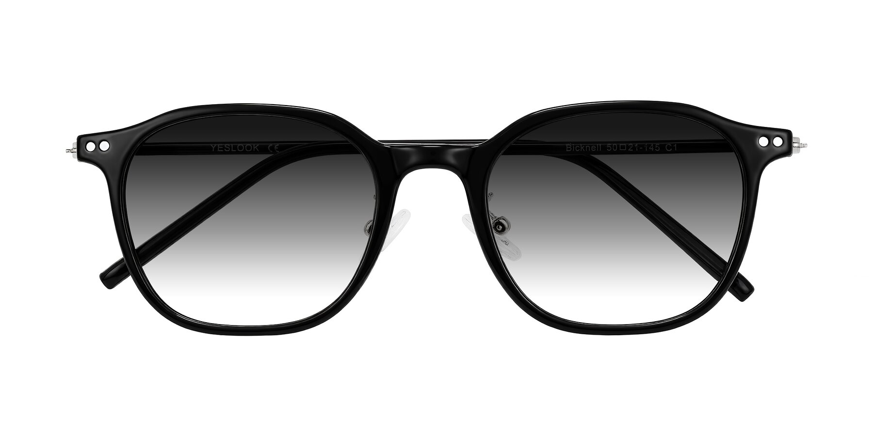 Folded Front of Bicknell in Black with Gray Gradient Lenses