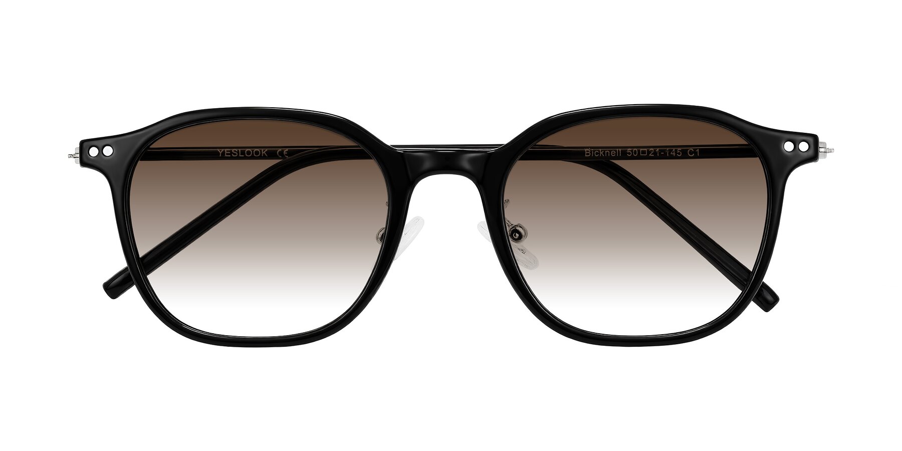 Folded Front of Bicknell in Black with Brown Gradient Lenses