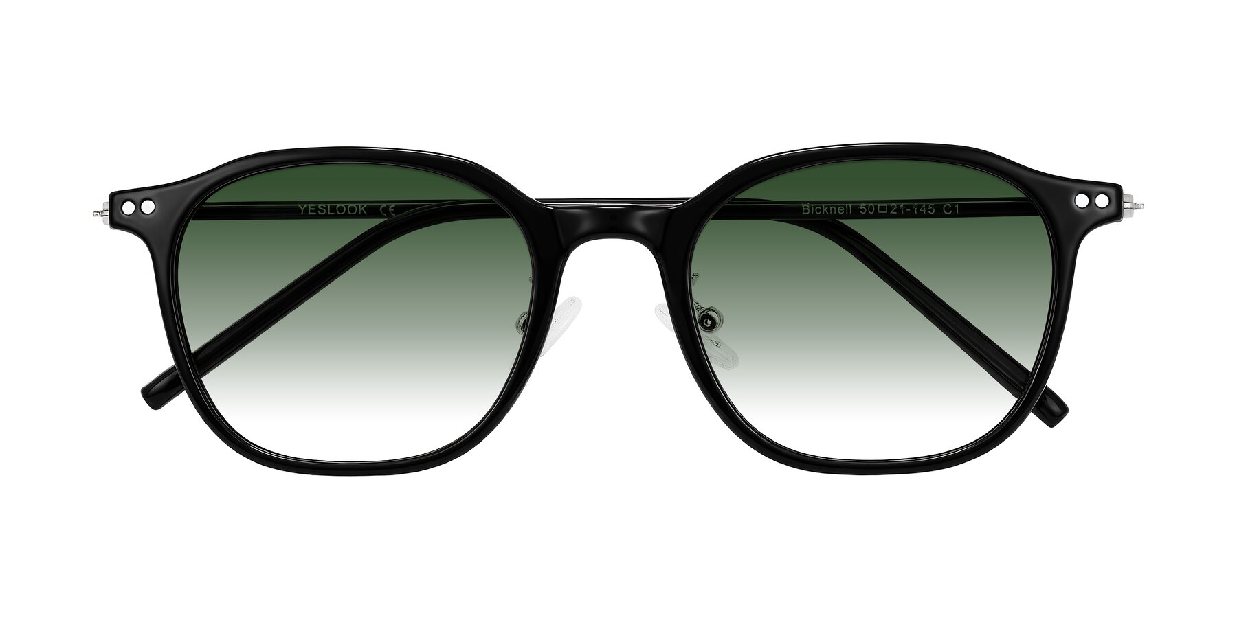 Folded Front of Bicknell in Black with Green Gradient Lenses