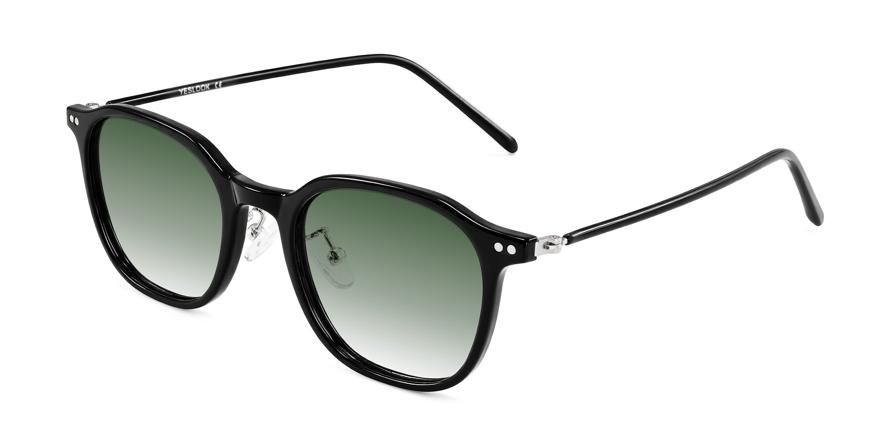 Angle of Bicknell in Black with Green Gradient Lenses