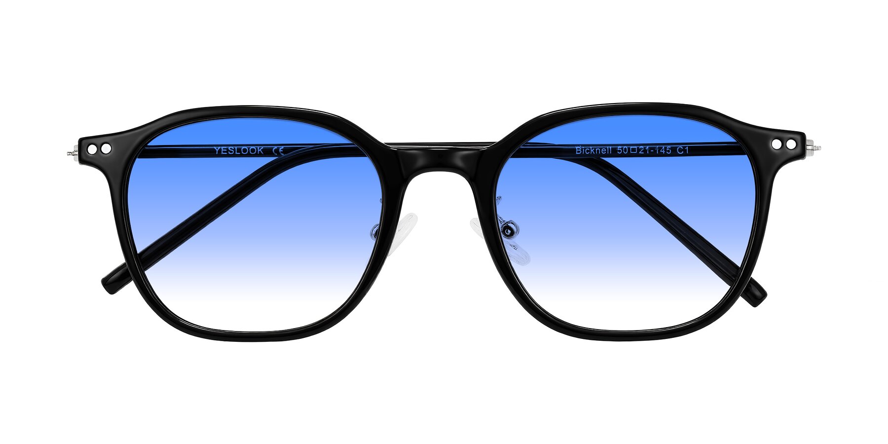 Folded Front of Bicknell in Black with Blue Gradient Lenses