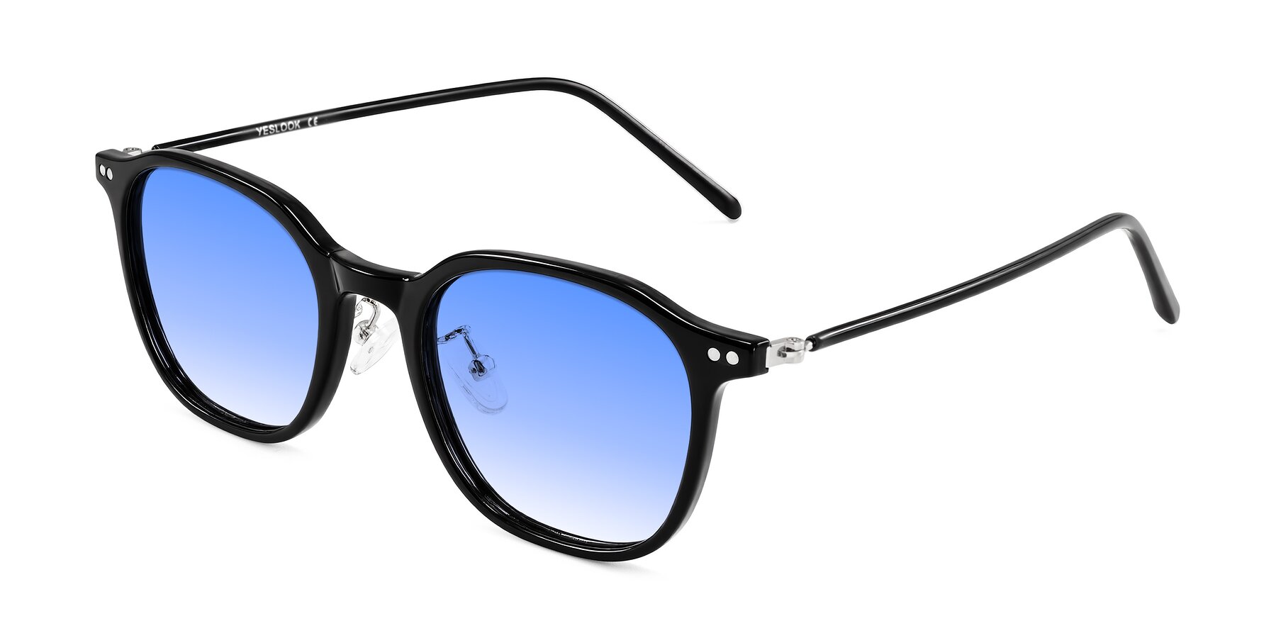 Angle of Bicknell in Black with Blue Gradient Lenses