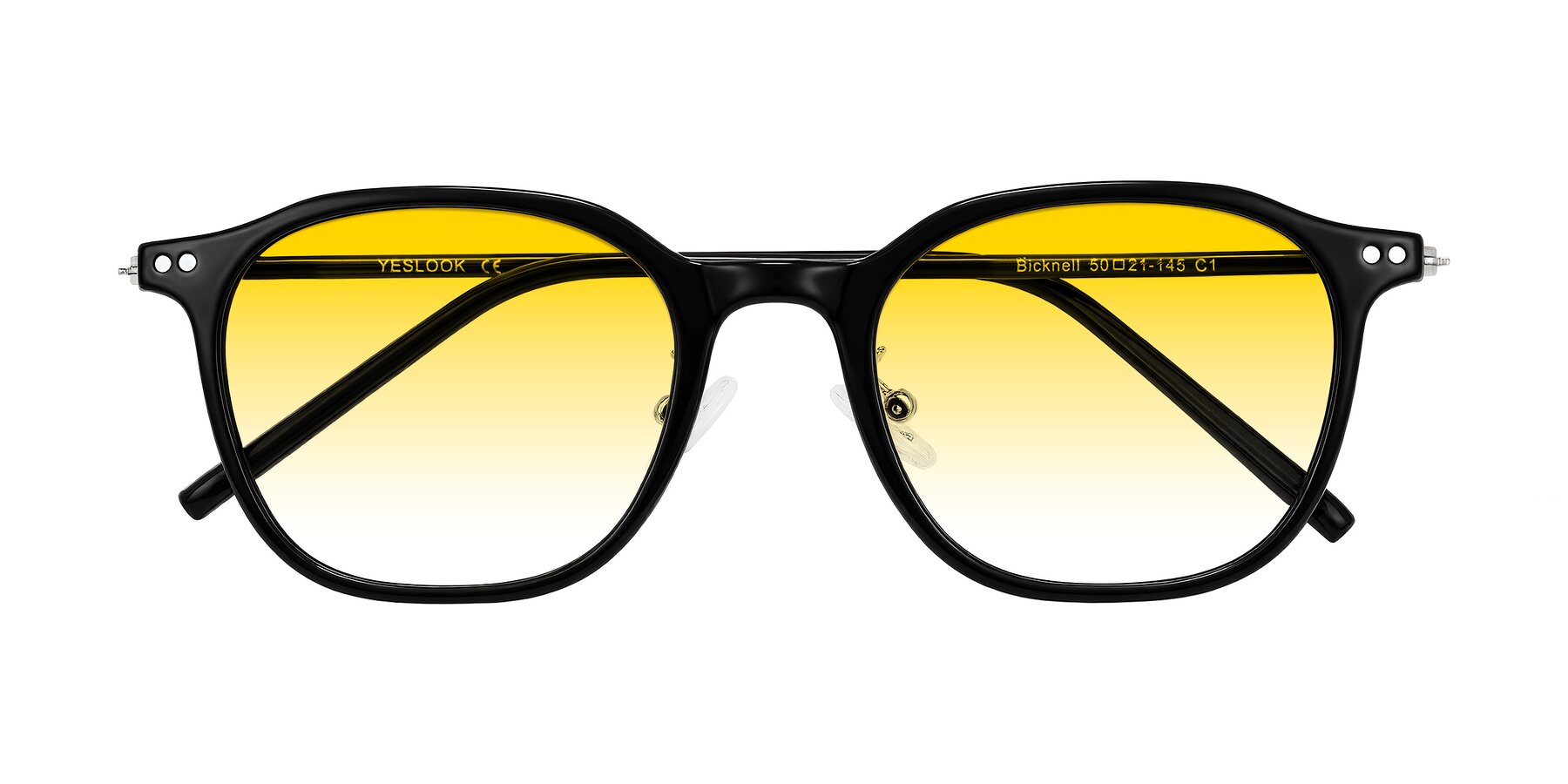 Folded Front of Bicknell in Black with Yellow Gradient Lenses