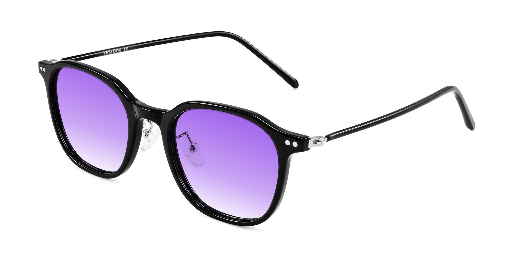 Angle of Bicknell in Black with Purple Gradient Lenses