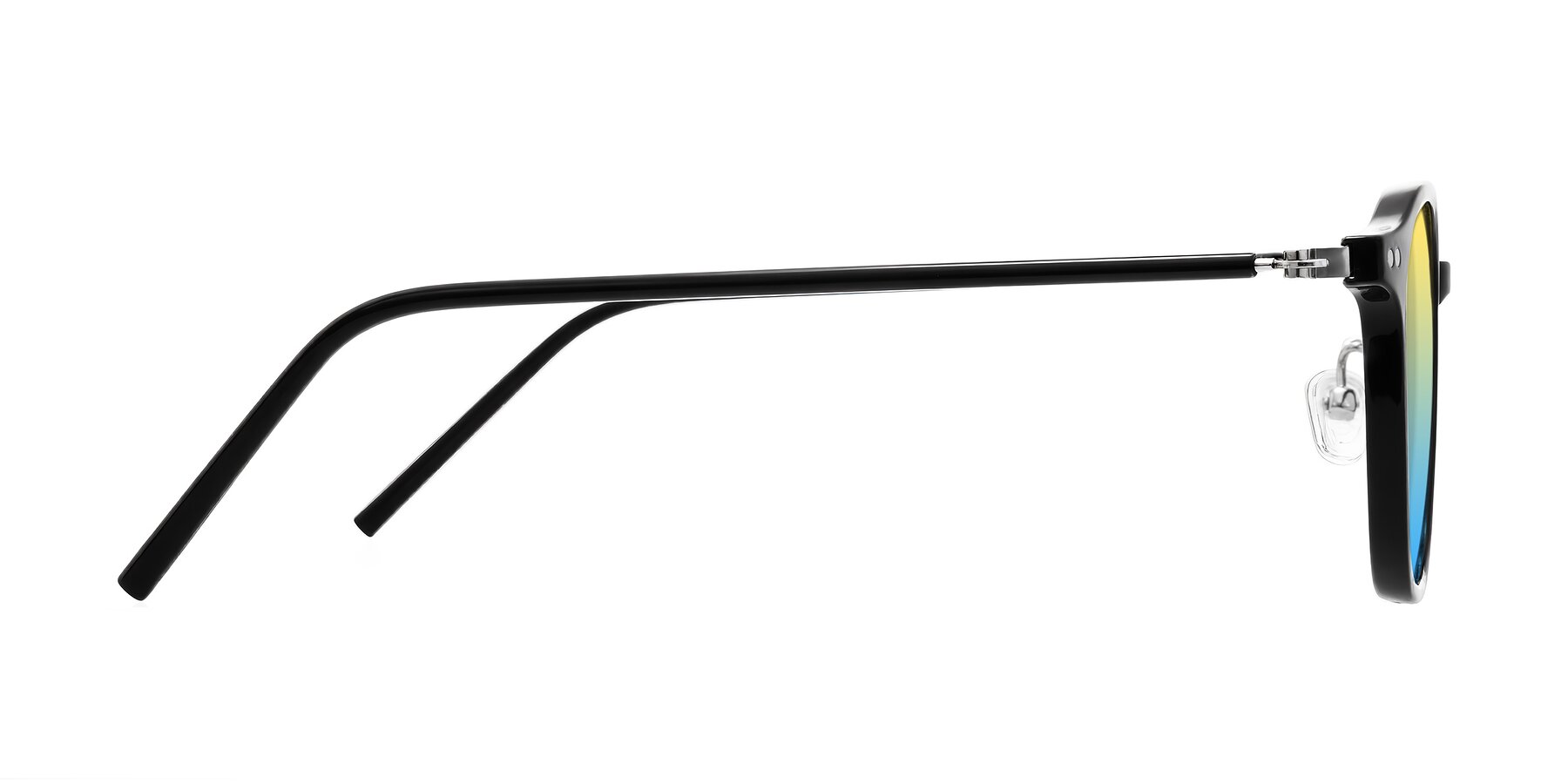 Side of Bicknell in Black with Yellow / Blue Gradient Lenses