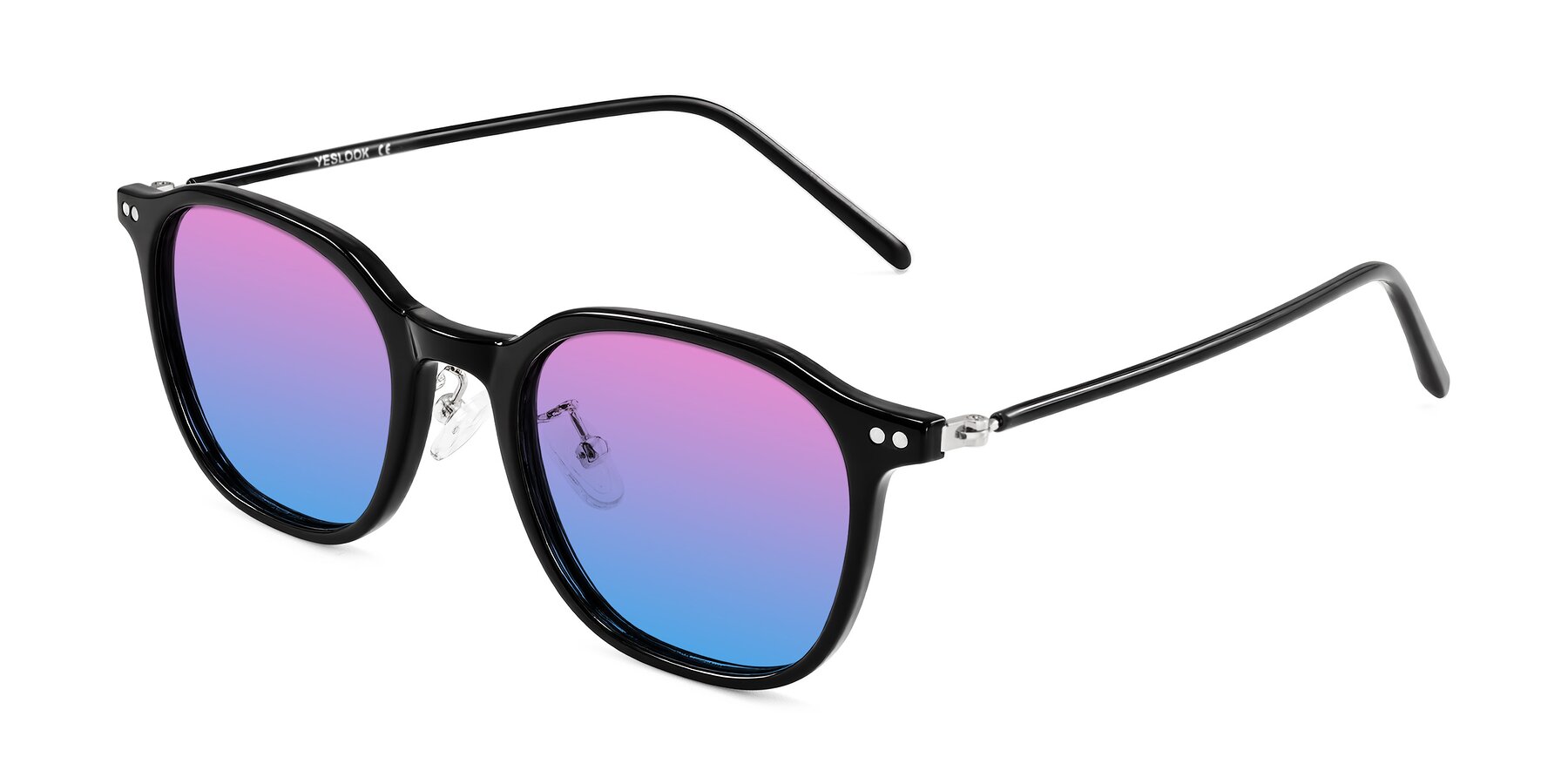 Angle of Bicknell in Black with Pink / Blue Gradient Lenses
