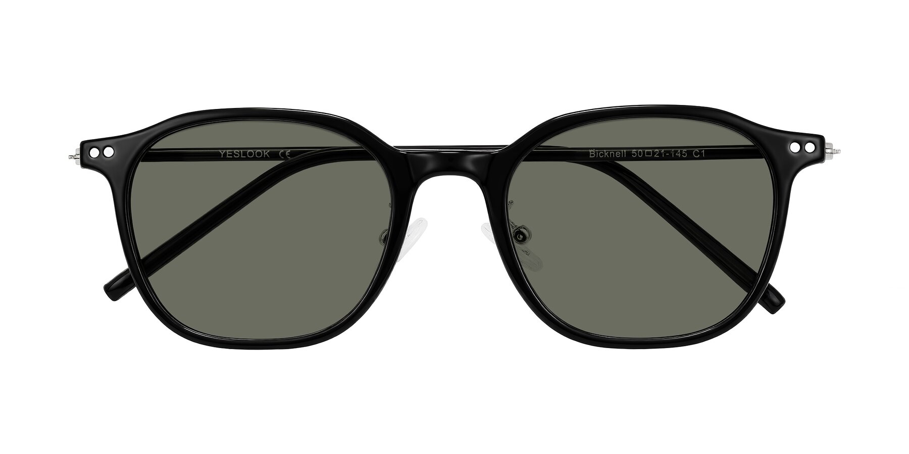 Folded Front of Bicknell in Black with Gray Polarized Lenses