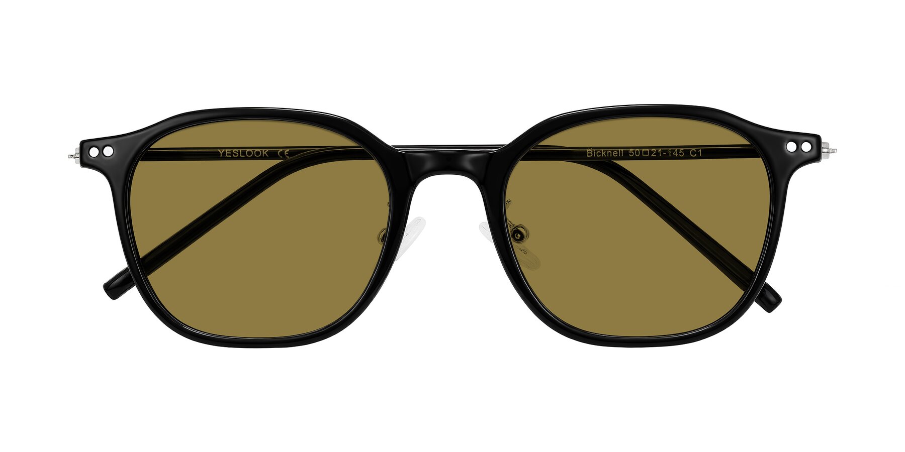 Folded Front of Bicknell in Black with Brown Polarized Lenses