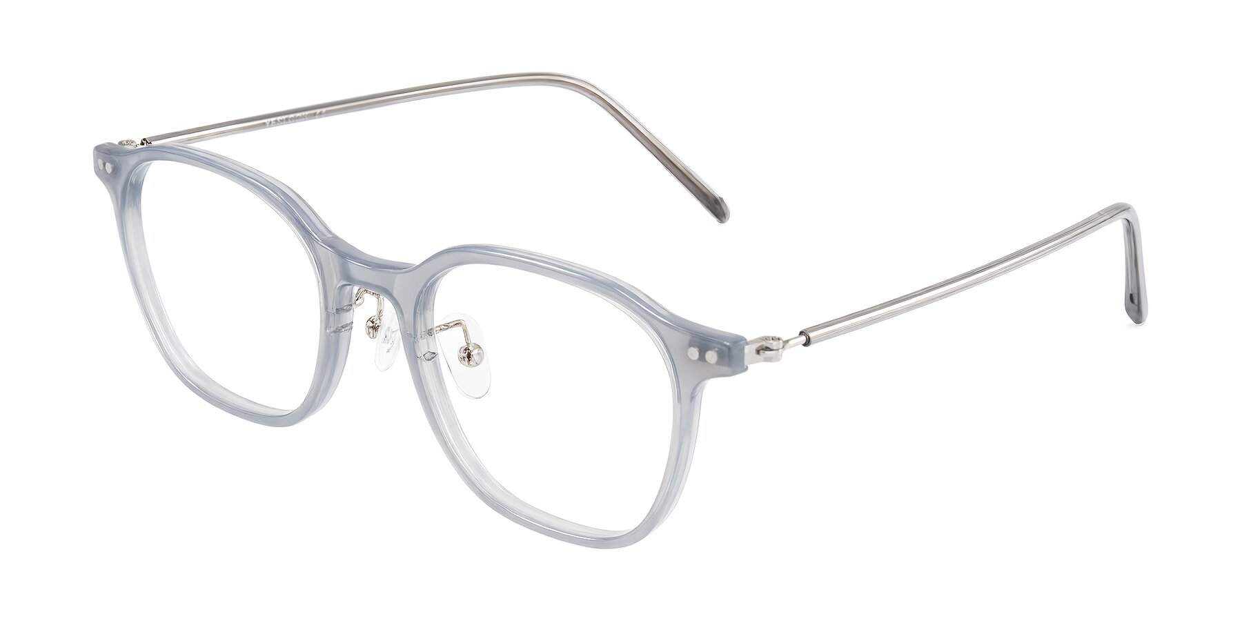 Angle of Bicknell in Ice Gray with Clear Eyeglass Lenses