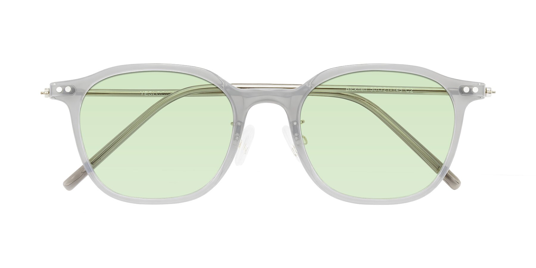 Folded Front of Bicknell in Ice Gray with Light Green Tinted Lenses