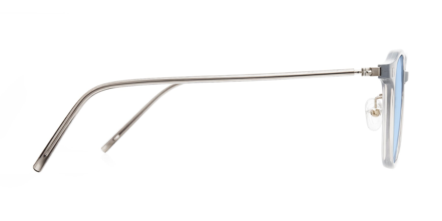 Side of Bicknell in Ice Gray with Light Blue Tinted Lenses