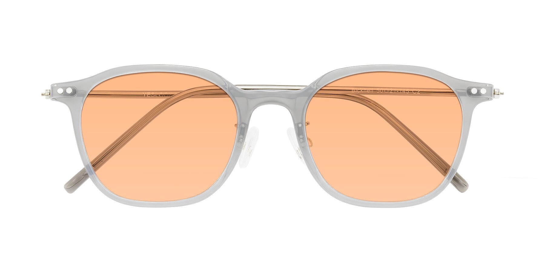 Folded Front of Bicknell in Ice Gray with Light Orange Tinted Lenses