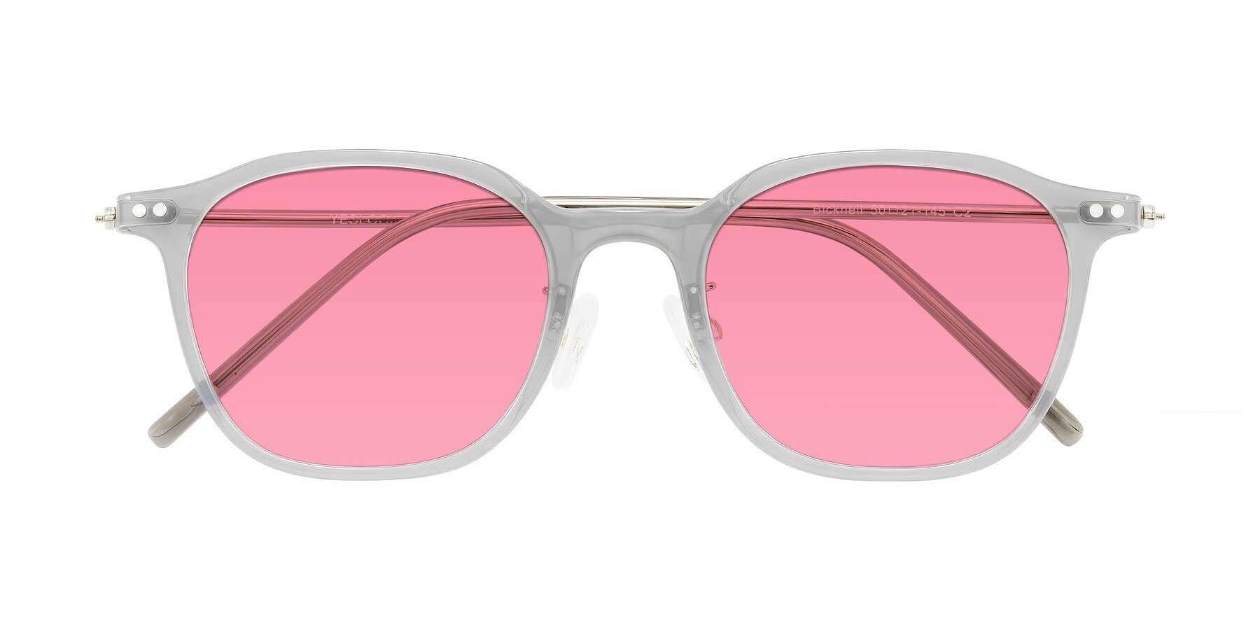 Folded Front of Bicknell in Ice Gray with Pink Tinted Lenses