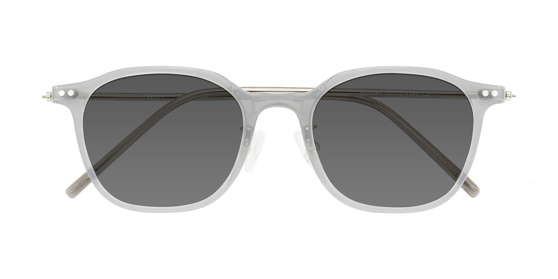 Folded Front of Bicknell in Ice Gray with Medium Gray Tinted Lenses