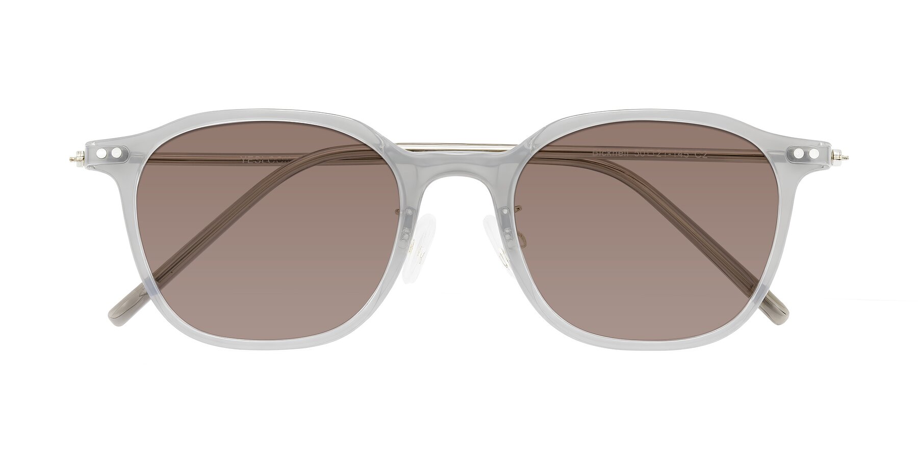 Folded Front of Bicknell in Ice Gray with Medium Brown Tinted Lenses