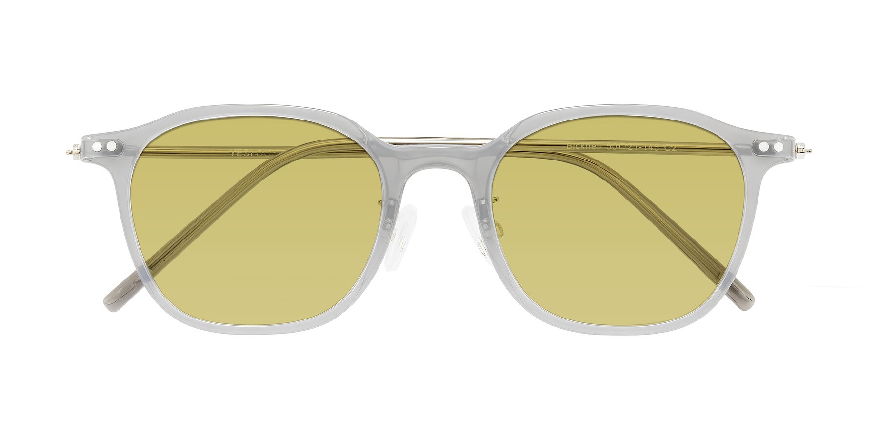 Folded Front of Bicknell in Ice Gray with Medium Champagne Tinted Lenses
