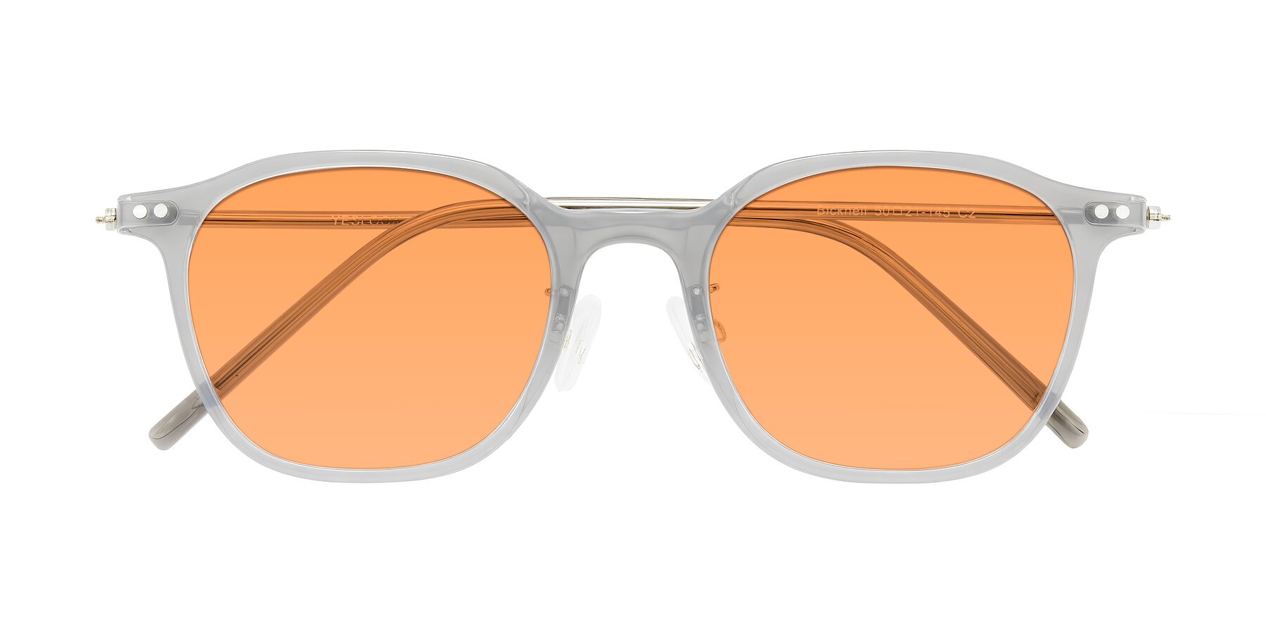 Folded Front of Bicknell in Ice Gray with Medium Orange Tinted Lenses