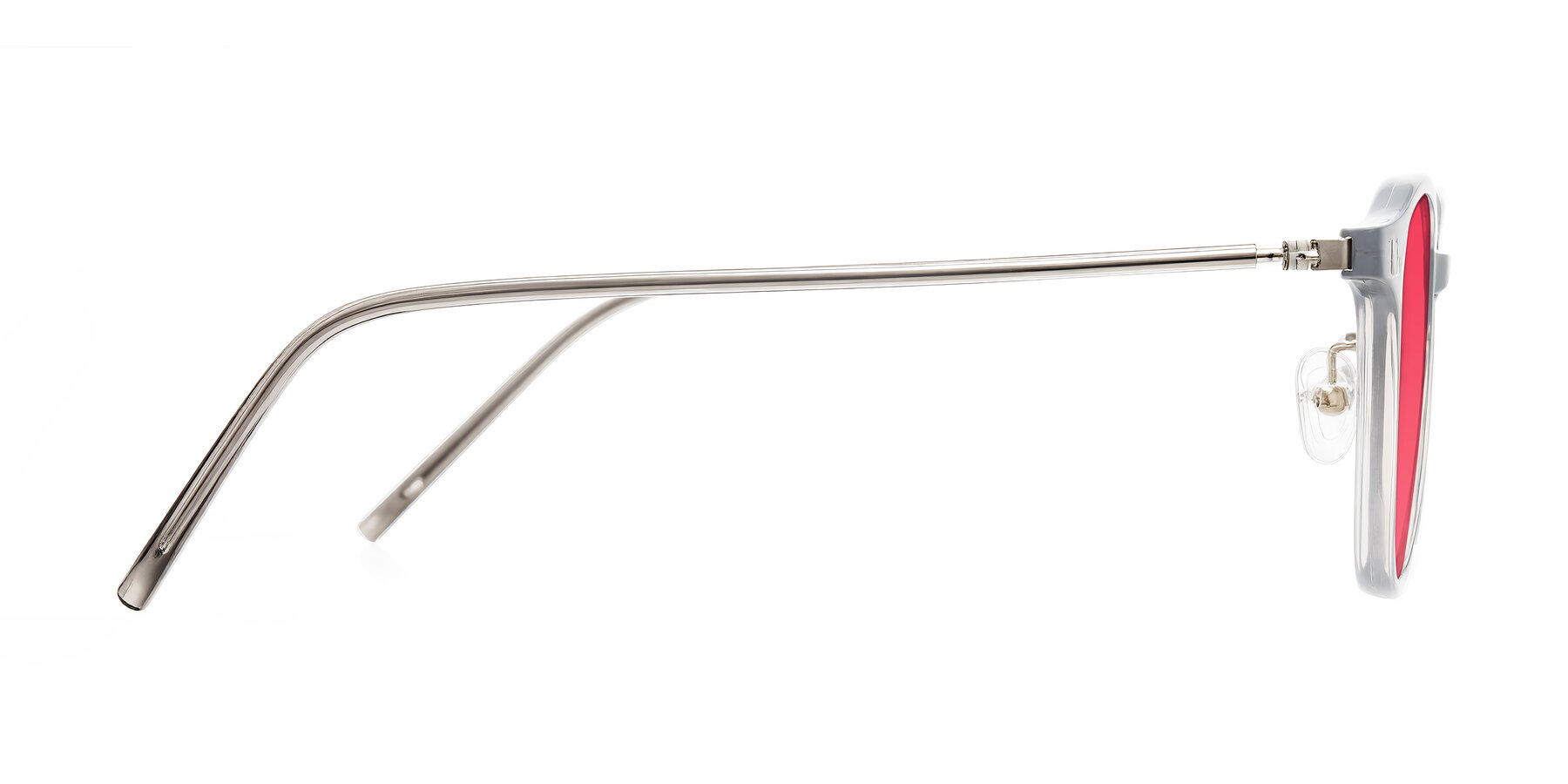 Side of Bicknell in Ice Gray with Red Tinted Lenses