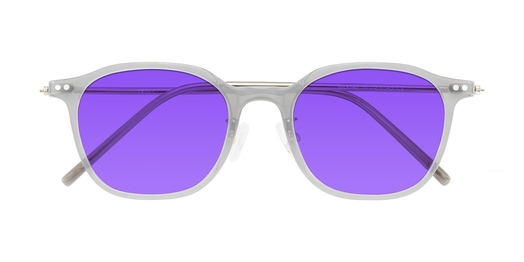 Folded Front of Bicknell in Ice Gray with Purple Tinted Lenses
