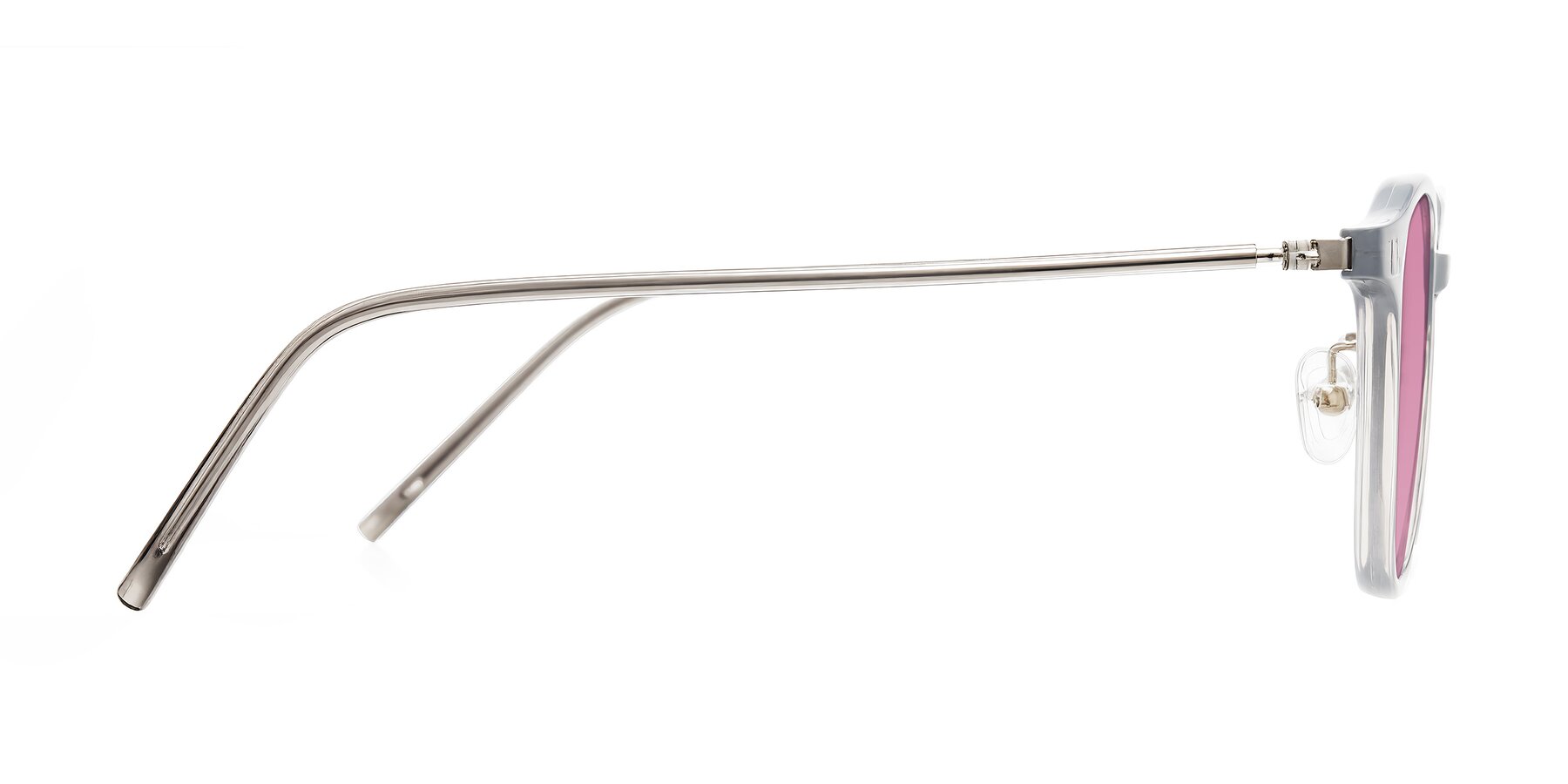 Side of Bicknell in Ice Gray with Medium Wine Tinted Lenses