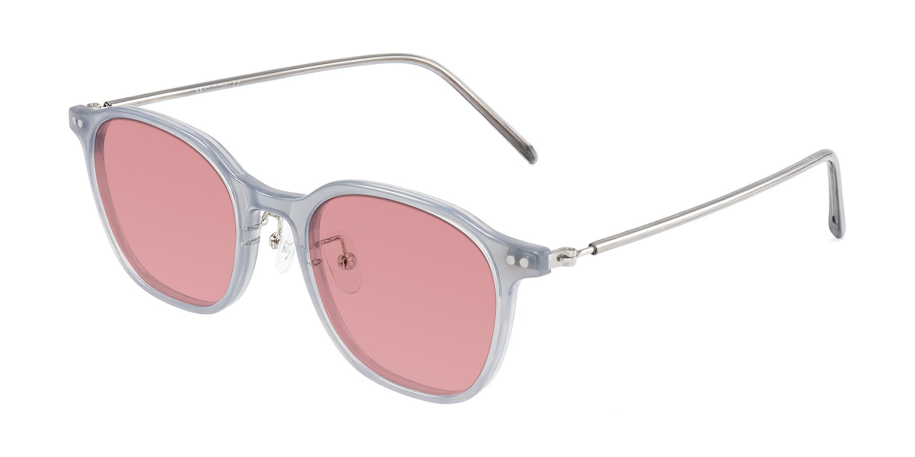 Angle of Bicknell in Ice Gray with Medium Garnet Tinted Lenses