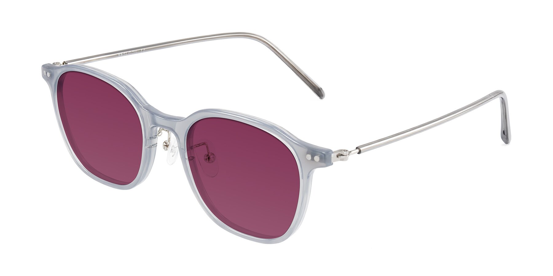 Angle of Bicknell in Ice Gray with Wine Tinted Lenses