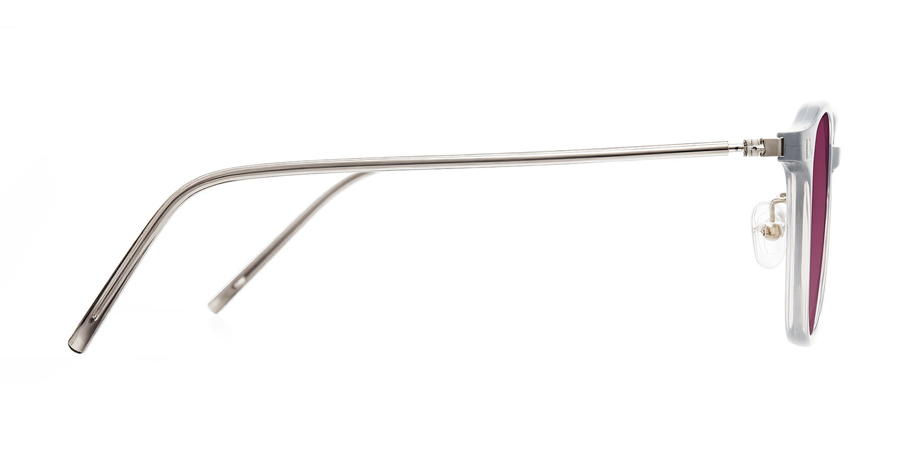 Side of Bicknell in Ice Gray with Wine Tinted Lenses