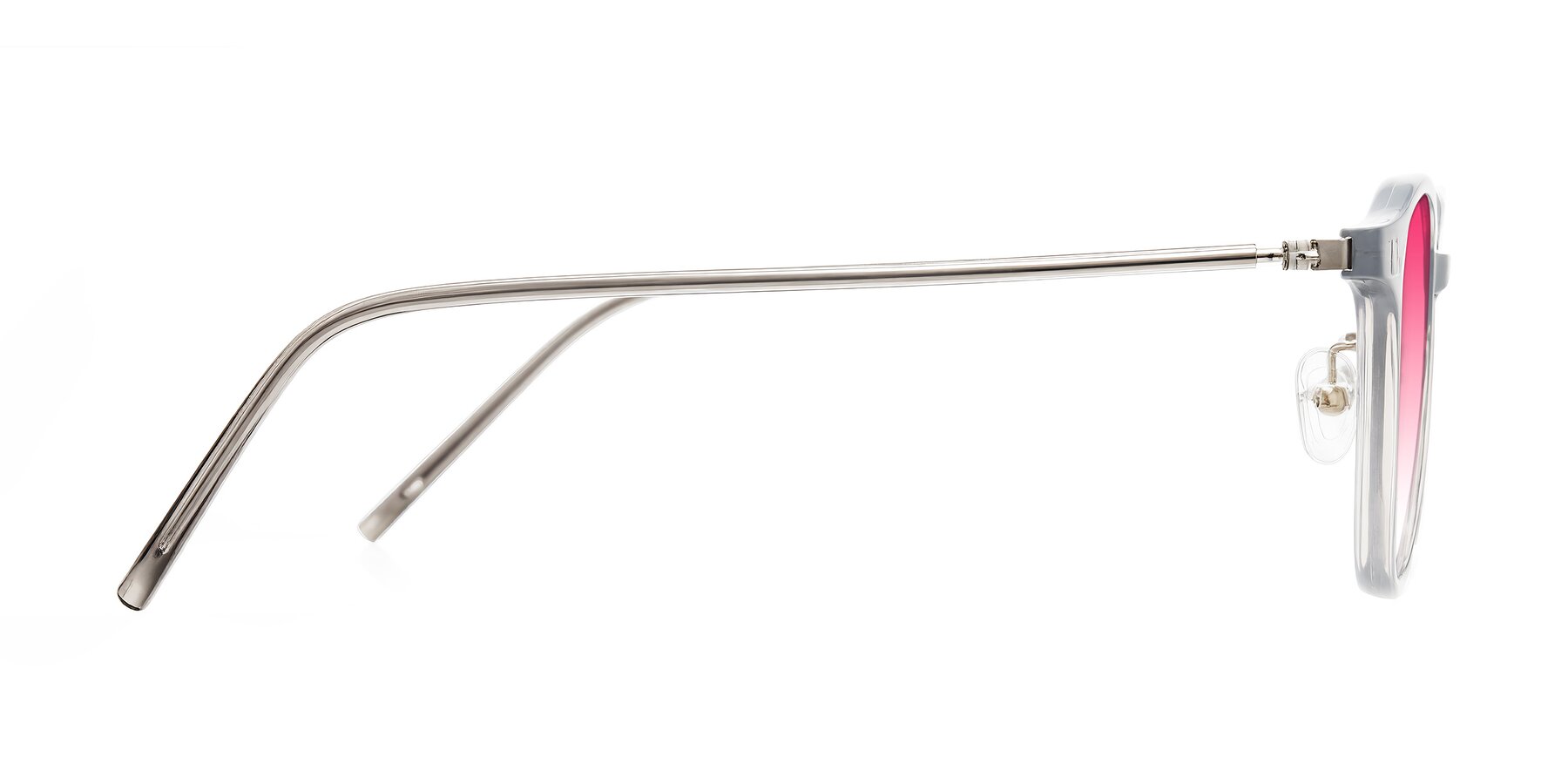 Side of Bicknell in Ice Gray with Pink Gradient Lenses