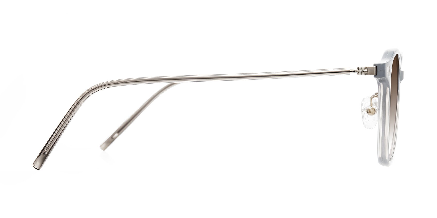 Side of Bicknell in Ice Gray with Brown Gradient Lenses