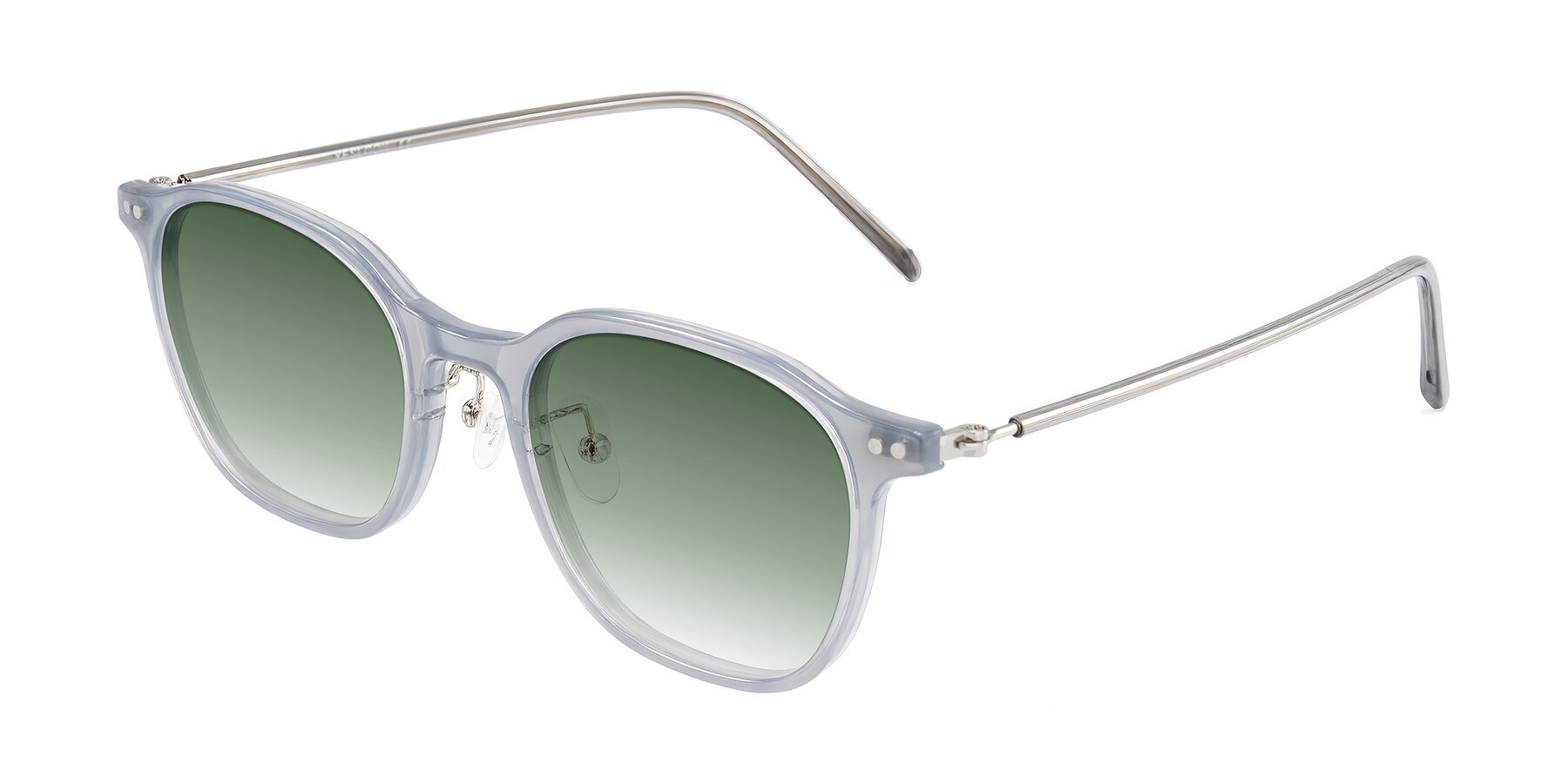 Angle of Bicknell in Ice Gray with Green Gradient Lenses