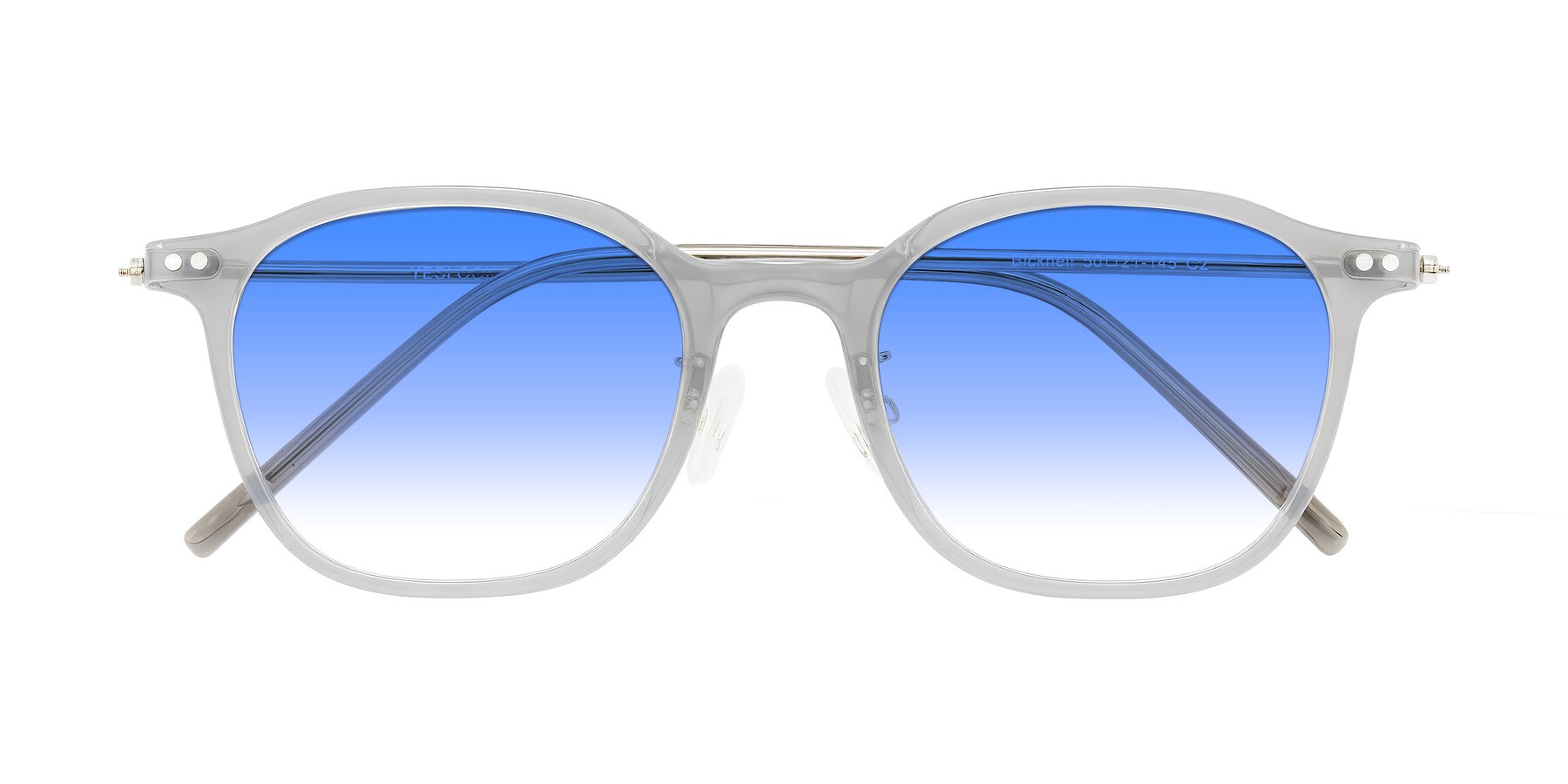 Folded Front of Bicknell in Ice Gray with Blue Gradient Lenses