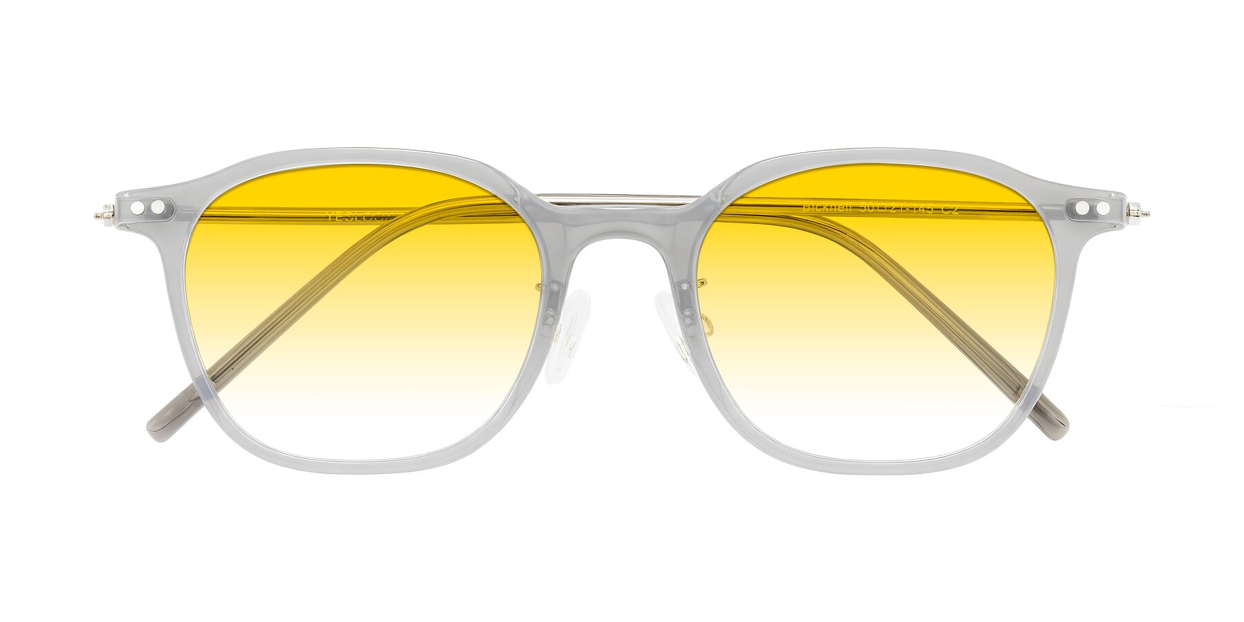 Folded Front of Bicknell in Ice Gray with Yellow Gradient Lenses