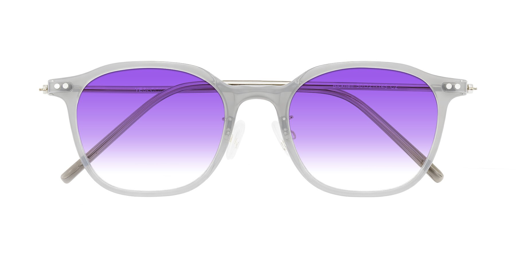 Folded Front of Bicknell in Ice Gray with Purple Gradient Lenses