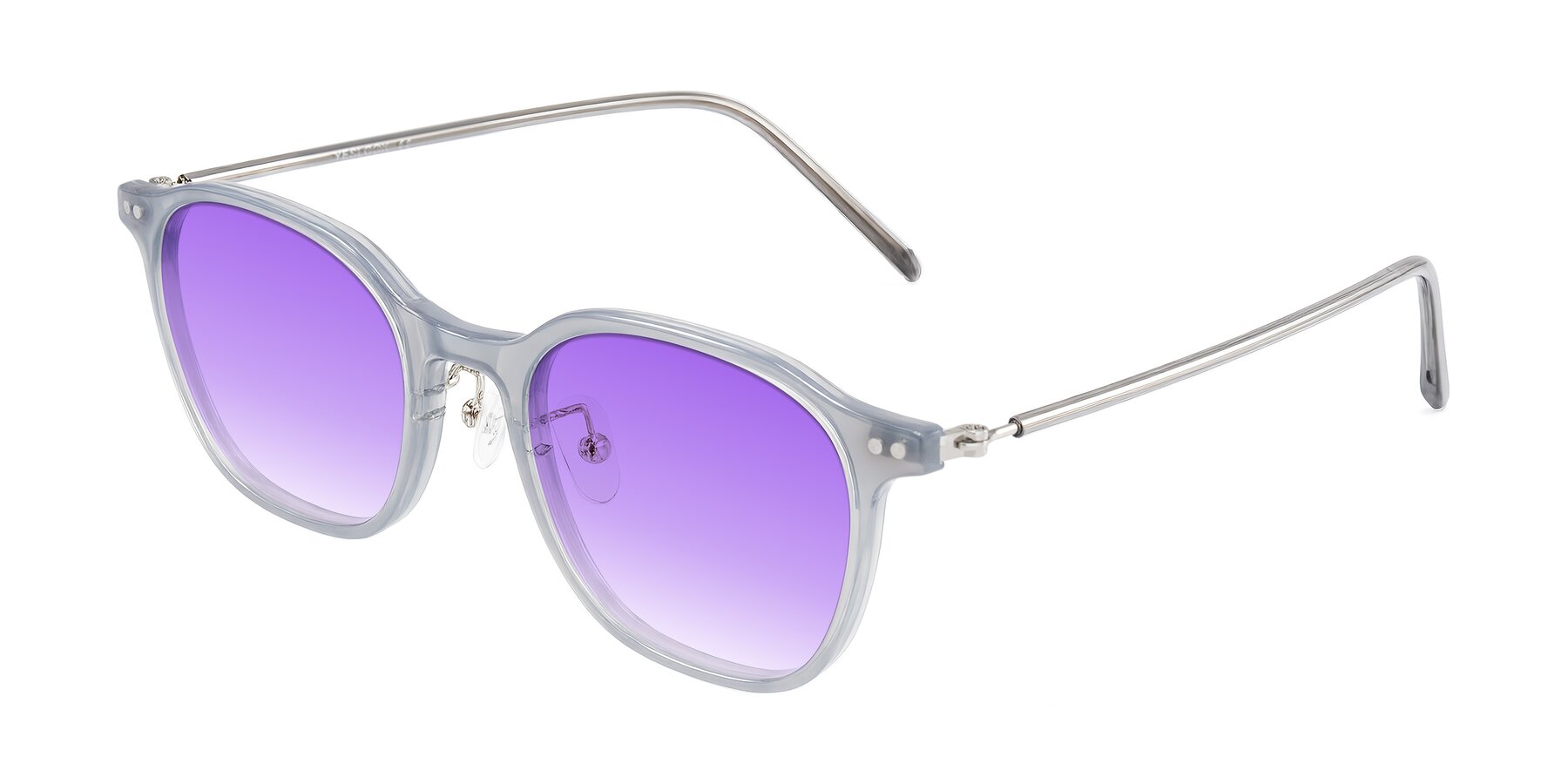 Angle of Bicknell in Ice Gray with Purple Gradient Lenses