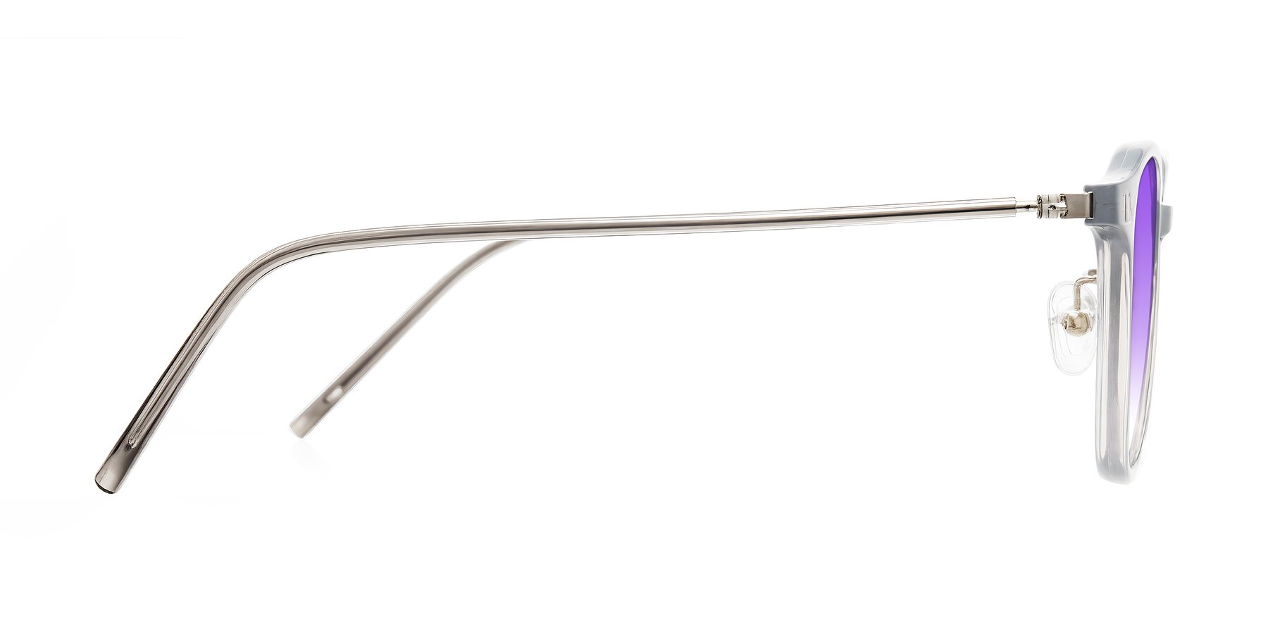 Side of Bicknell in Ice Gray with Purple Gradient Lenses