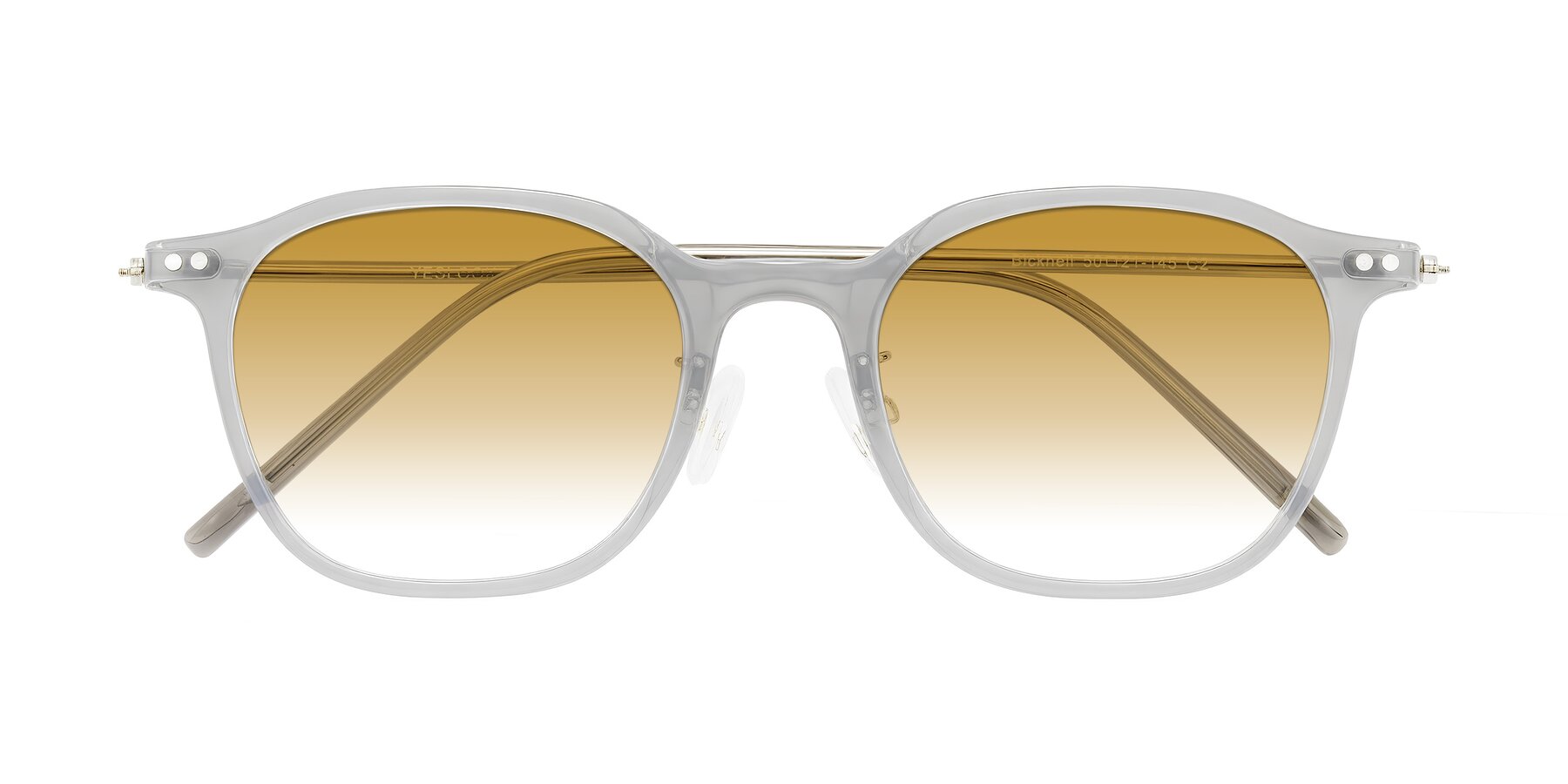 Folded Front of Bicknell in Ice Gray with Champagne Gradient Lenses