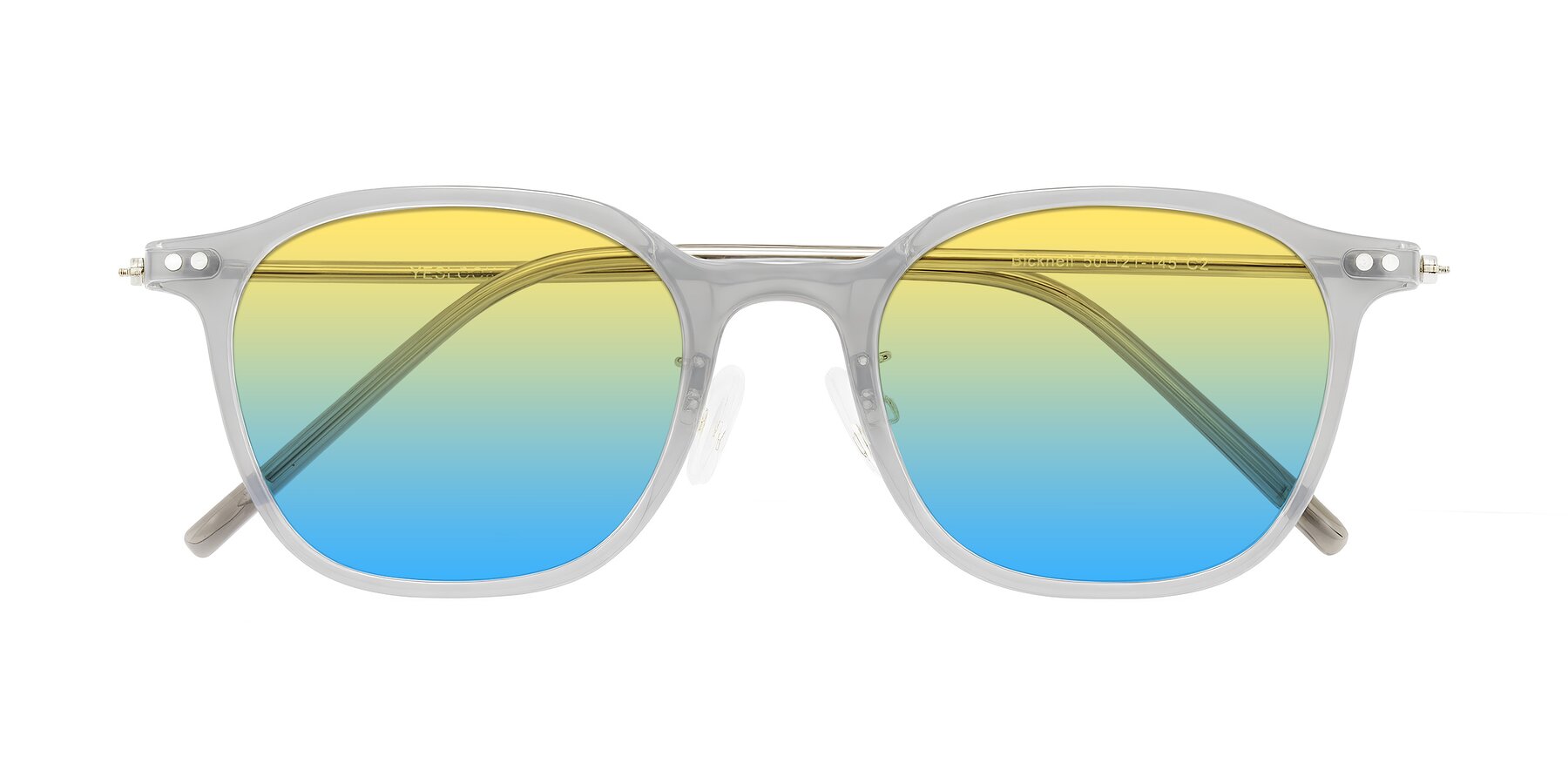 Folded Front of Bicknell in Ice Gray with Yellow / Blue Gradient Lenses