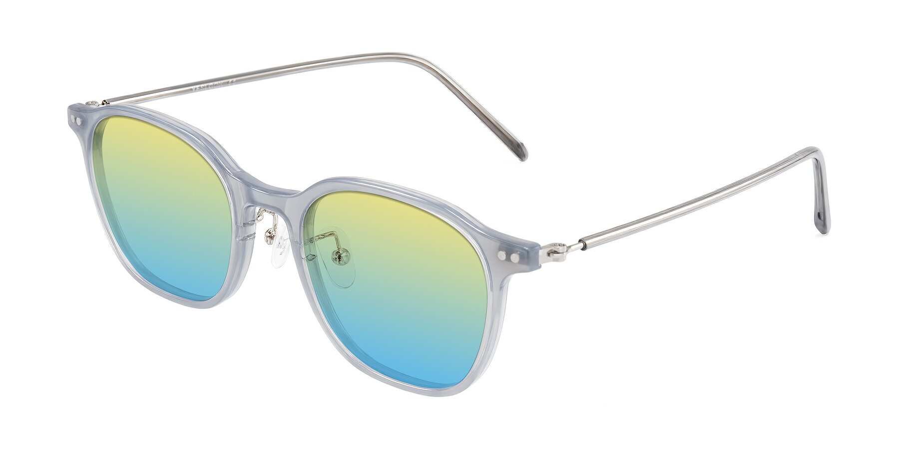 Angle of Bicknell in Ice Gray with Yellow / Blue Gradient Lenses