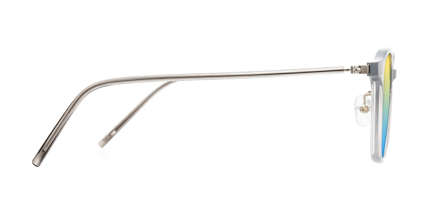 Side of Bicknell in Ice Gray with Yellow / Blue Gradient Lenses