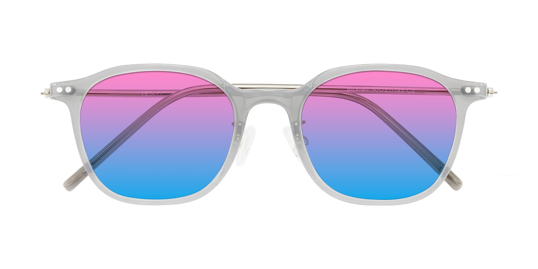 Folded Front of Bicknell in Ice Gray with Pink / Blue Gradient Lenses