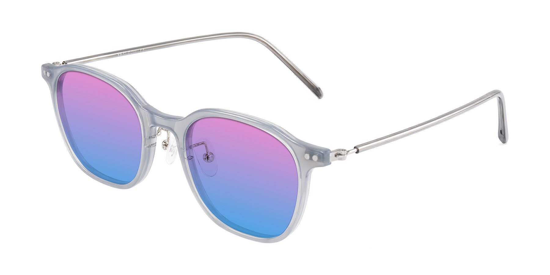 Angle of Bicknell in Ice Gray with Pink / Blue Gradient Lenses