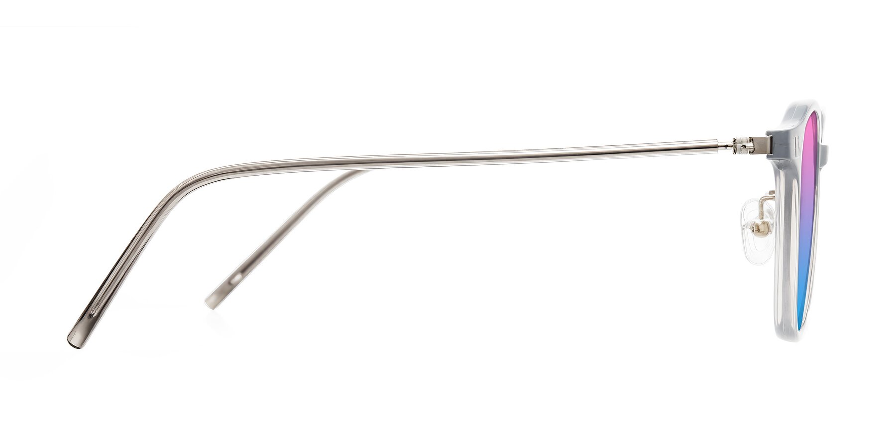 Side of Bicknell in Ice Gray with Pink / Blue Gradient Lenses