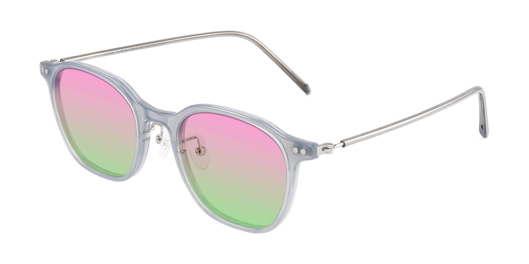 Angle of Bicknell in Ice Gray with Pink / Green Gradient Lenses