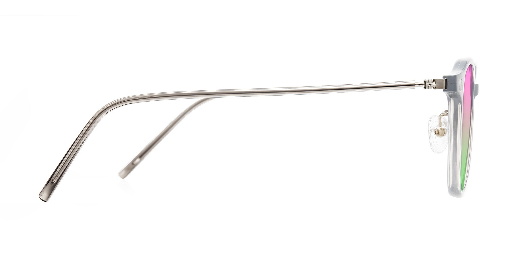 Side of Bicknell in Ice Gray with Pink / Green Gradient Lenses