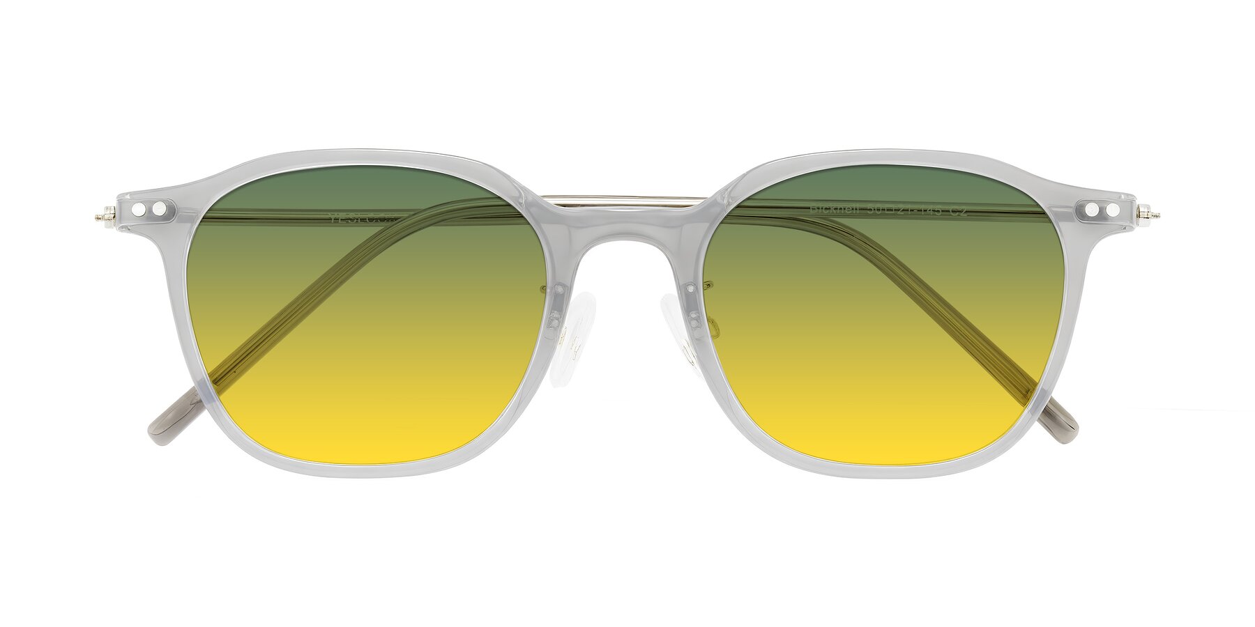 Folded Front of Bicknell in Ice Gray with Green / Yellow Gradient Lenses