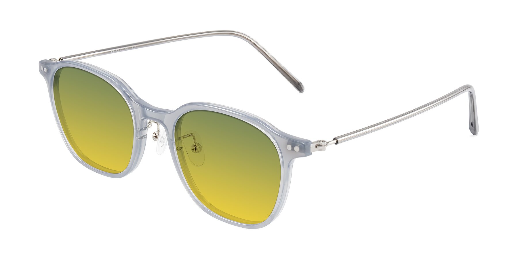 Angle of Bicknell in Ice Gray with Green / Yellow Gradient Lenses